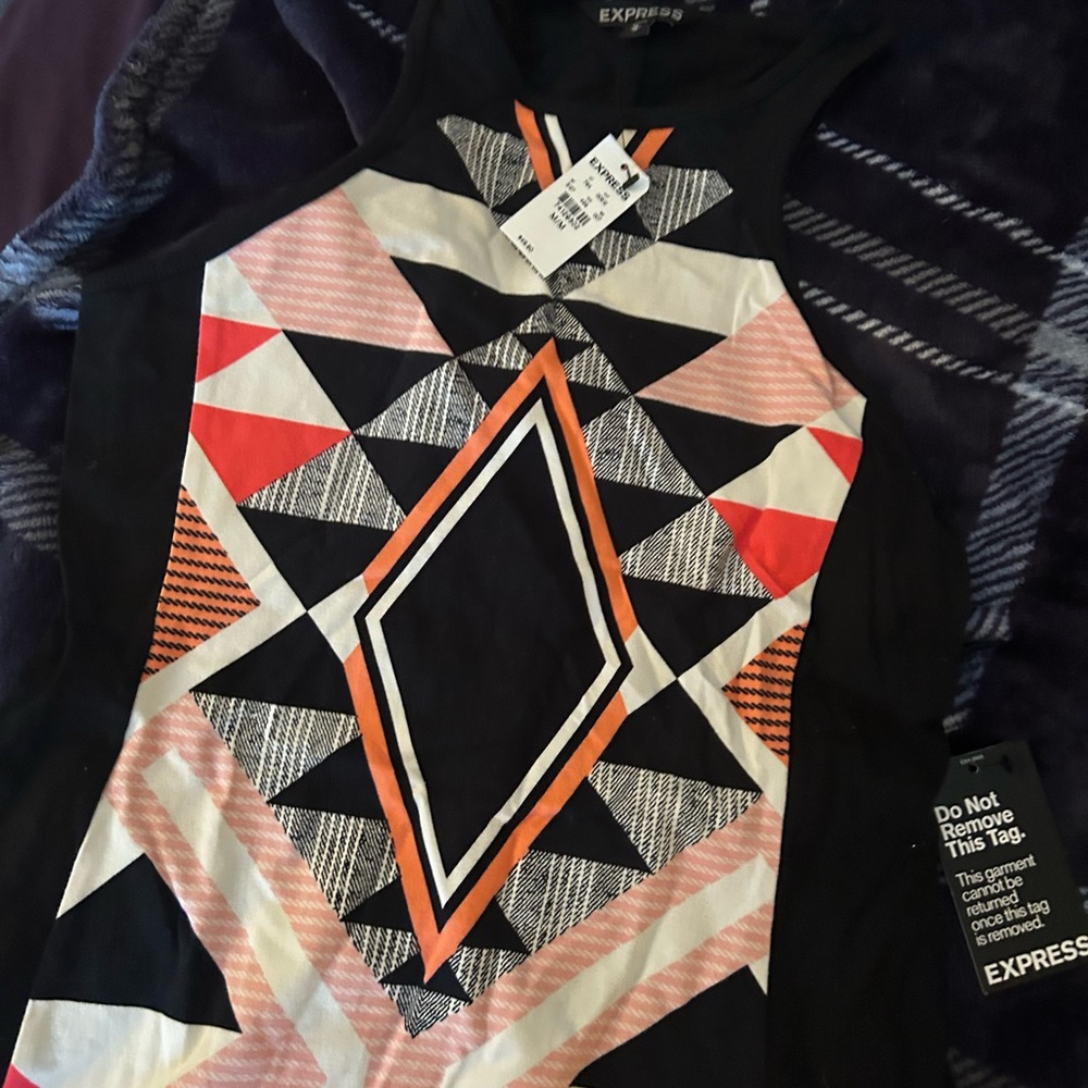 Express Multicolor Geometric Tank Top - Picture 3 of 3